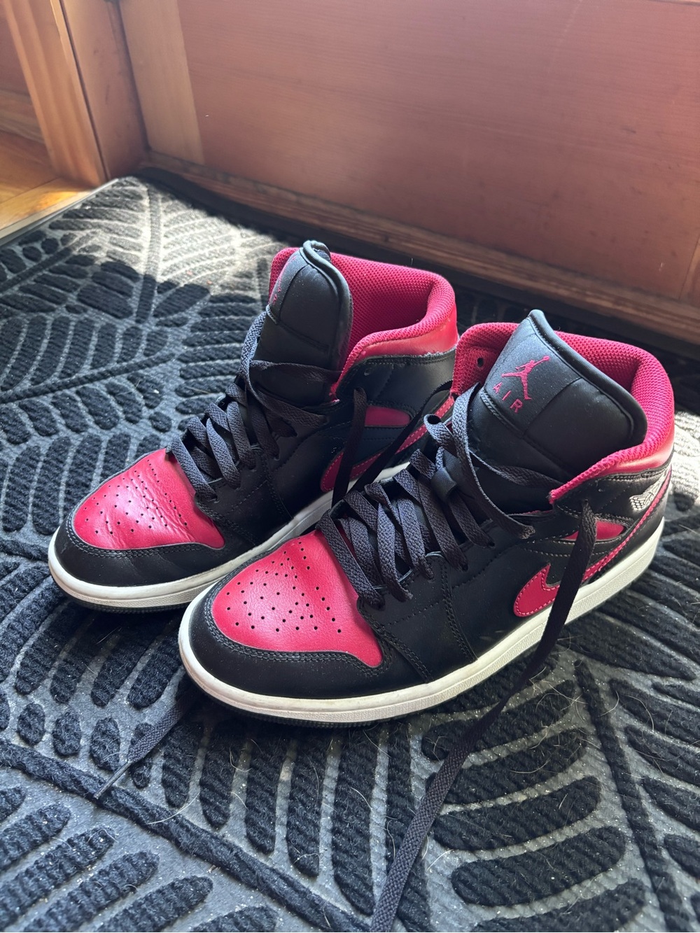 Nike men’s Jordan high Athletic Sneakers in Black & Red